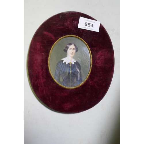 854 - An early C19th miniature portrait of Margaret Dyne Symons aged 18, later wife of Rev. Francis Jeune,... 