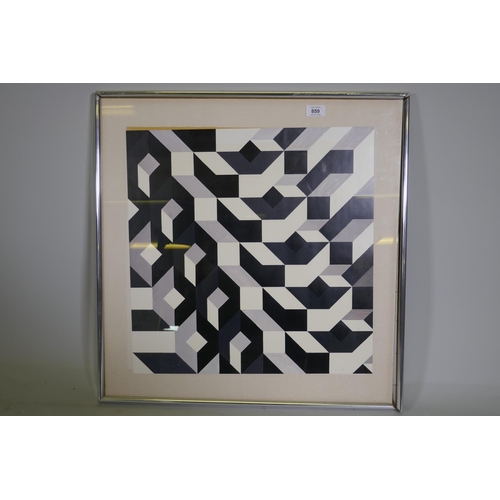 859 - Gerry Walters, Wall Decoration 1, 1971, lithoprint, labelled verso, frame AF, 50 x 50cm