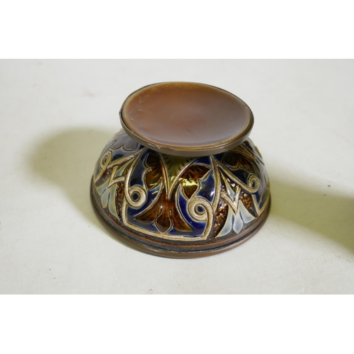 94 - A Victorian Majolica planter, AF broken/re-stuck, 47 x 21 x 23cm, a planter, Shelley vase etc