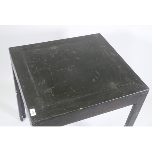 1097 - An antique black lacquer chinoiserie table, 63 x 63cm, 70cm high