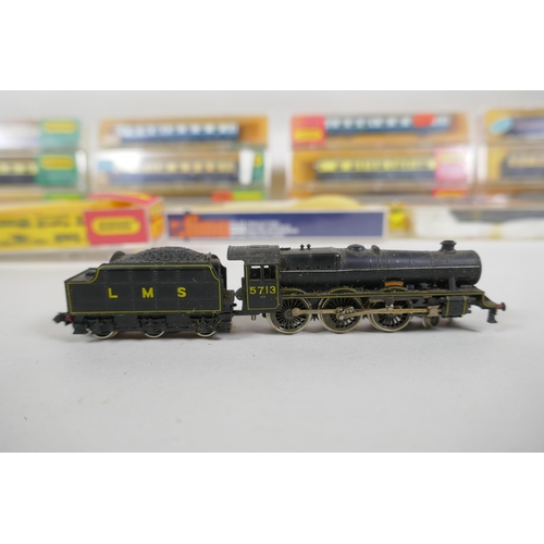 102 - A large quantity of Hornby Minitrix, Atlas, TRIX, Lima etc N gauge locomotives and rolling stock, an... 