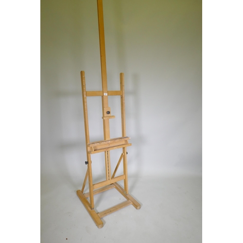 1107 - A Winsor & Newton artist's easel, 147cm high