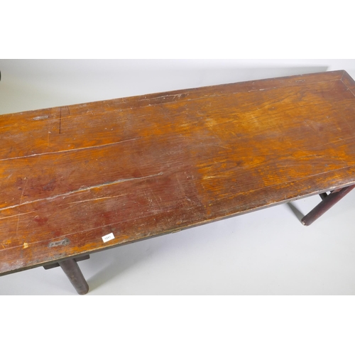 1151 - An antique Chinese elm altar table, 201 x 69cm, 57cm high