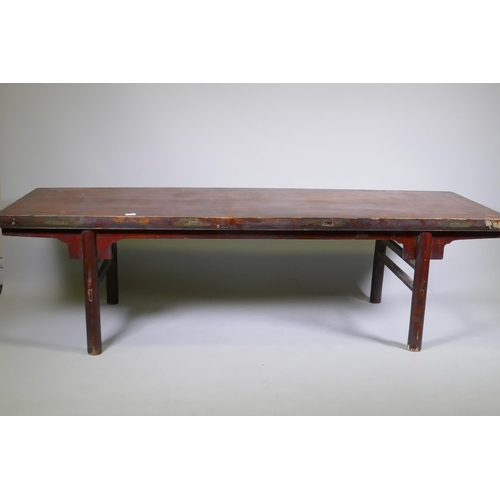 1151 - An antique Chinese elm altar table, 201 x 69cm, 57cm high