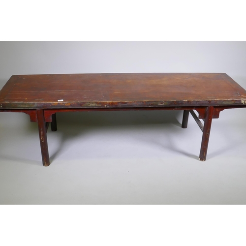 1151 - An antique Chinese elm altar table, 201 x 69cm, 57cm high