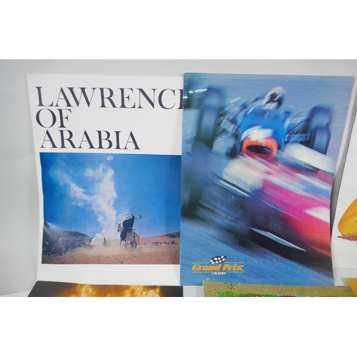 116 - A quantity of vintage film brochures to include Lawrence of Arabia, Grand Prix, El Cid, 55 Days at P... 