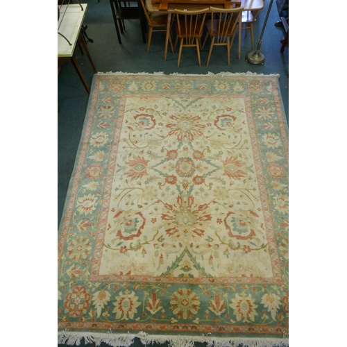 1172 - A fine English design Zeigler Mahal handmade cream ground carpet with green borders, 250 x 310cm