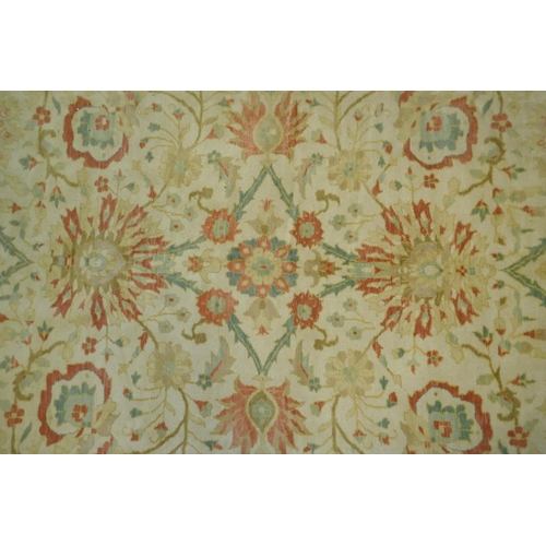 1172 - A fine English design Zeigler Mahal handmade cream ground carpet with green borders, 250 x 310cm