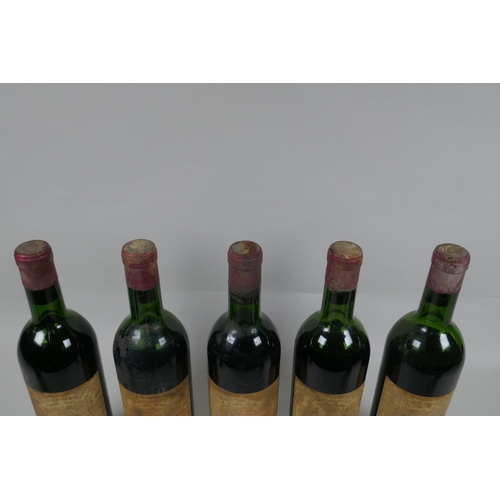 17 - Five bottles of Chateau Pichon Baron, Pauillac, Gran Cru Classe 1960, together with two bottles of C... 