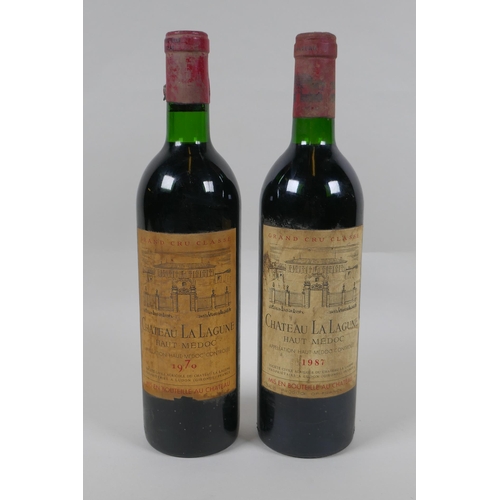 17 - Five bottles of Chateau Pichon Baron, Pauillac, Gran Cru Classe 1960, together with two bottles of C... 