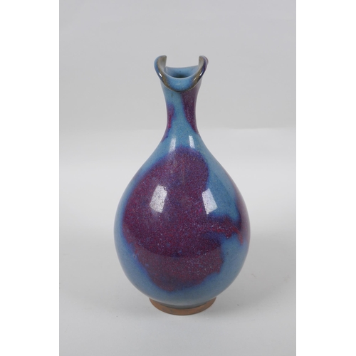 181 - A Chinese Jun ware jug, 22cm high