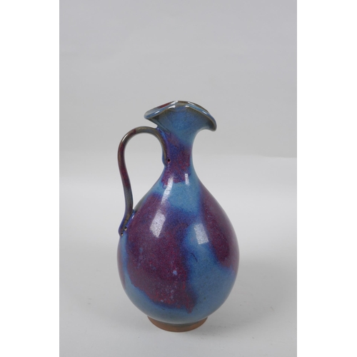 181 - A Chinese Jun ware jug, 22cm high