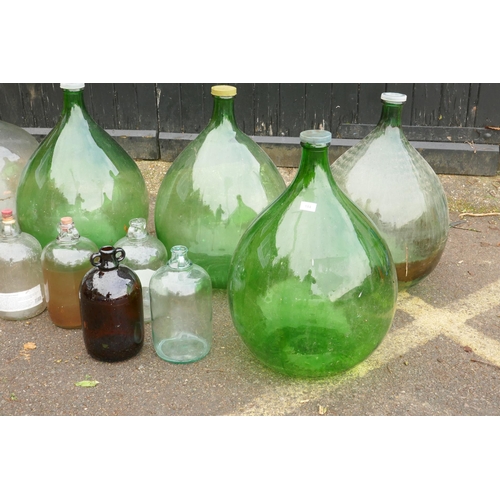 184 - A quantity of vintner's glass carboys and demi-johns