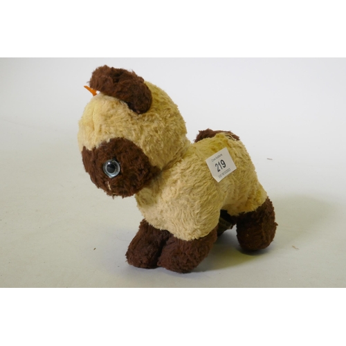 219 - A Merrythought plush brown point Siamese cat, 15cm high