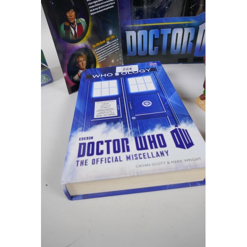 224 - Dr Who Eleven Doctors figure set, Who-ology book, 13th Doctor adventure doll, Ben 10 omni-naut-armor... 