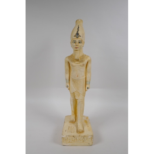 252 - An Egyptian plaster figure of Ahmose, 40cm high