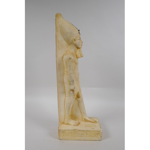 252 - An Egyptian plaster figure of Ahmose, 40cm high