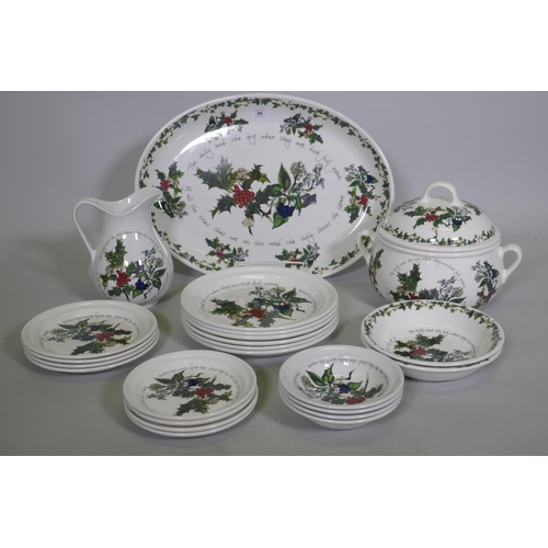 26 - A Portmeirion 'Holly and the Ivy' Christmas pattern part dinner service