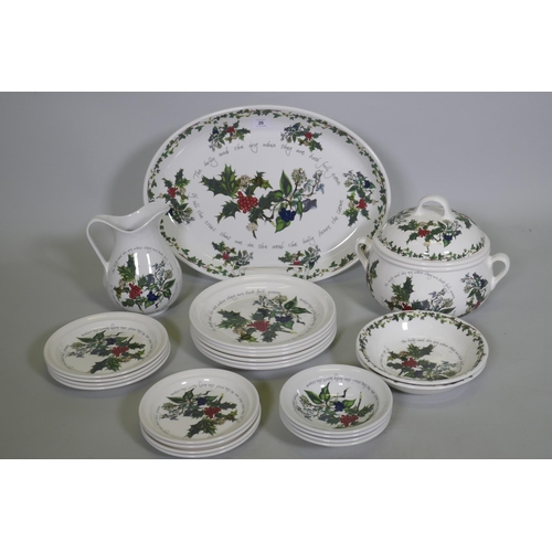 26 - A Portmeirion 'Holly and the Ivy' Christmas pattern part dinner service