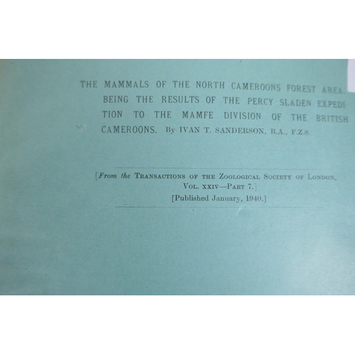 300 - The Mammals of the North Cameroon Forest Area, the results of the Percy Sladen Expedition, Zoologica... 