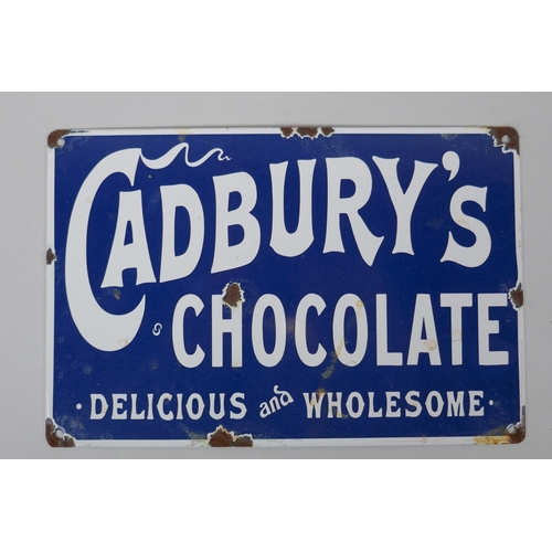 39 - A vintage style Cadbury's Chocolate enamel advertising sign, 30 x 20cm