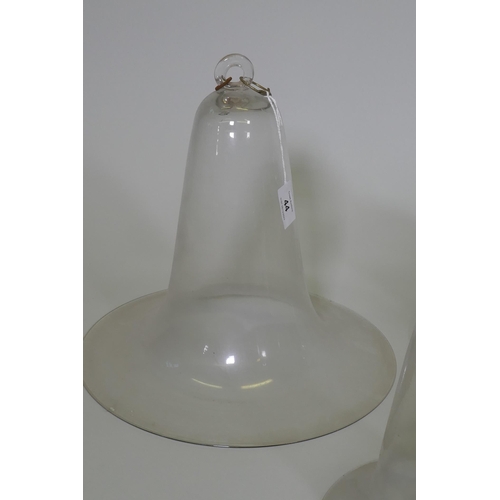 44 - A collection of antique glass bell jars, largest 30cm high