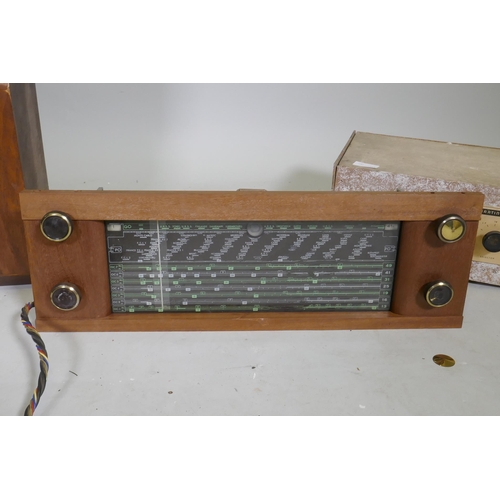 50 - Ekco transistor radio, Pye Cambridge walnut cased radio, a handbuilt amp and tuner