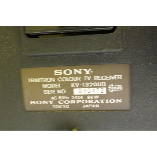 56 - A Vintage Sony Trinitron colour TV, model No KV132OVB, and a Philips VR2022 VCR