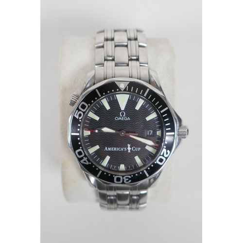 614 - An Omega limited edition stainless steel 'America's Cup' Seamaster wrist watch, No.1009/9999, watch ... 