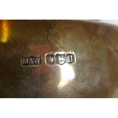 645 - A Mappin & Webb hallmarked silver two handled bowl, Sheffield 1962, 579.5g, and a Mappin & W... 