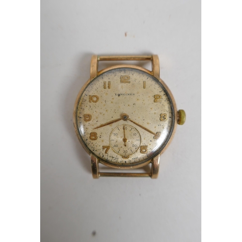 647 - A vintage 9ct gold cased Longines gentleman's watch, and six other wrist watches, 31.5g gross