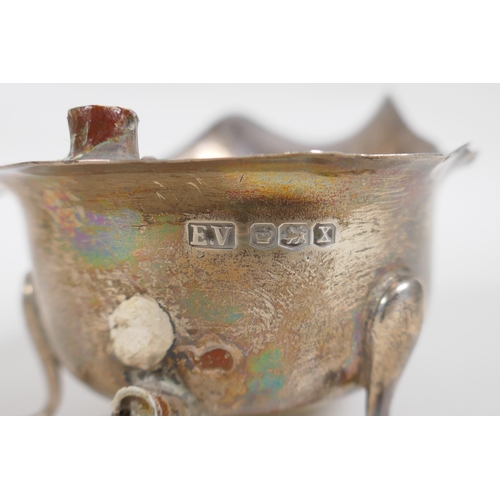 660 - A Victorian silver sauce boat by John Henry Rawlings, London 1901, and another by Viners Ltd, Sheffi... 