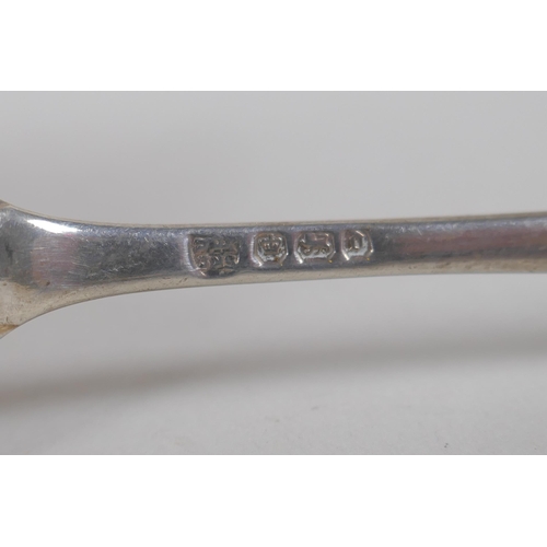 661 - Four antique hallmarked silver tea spoons, 77g