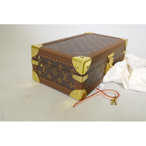 675 - A Louis Vuitton watch case, 34 x 19 x 11.5xm