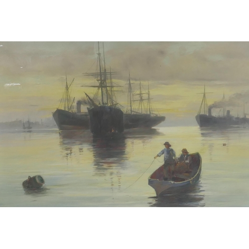 818 - H.C. Wilder, Evening Near Gravesend, oil on canvas, 96 x 66cm