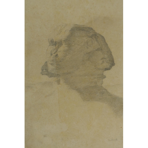 830 - Una Hook RA, (b.1889),four early C20th pencil sketches of the Sphinx, one dated 1912, 21 x 27cm