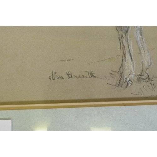 853 - Vera Hawerth, donkey foal, crayon and wash, signed, inscribed verso 'For Jessica', 24 x 21cm