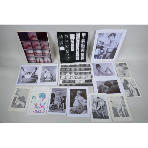 86 - A quantity of vintage glamour and fetish photographs, contact sheets and digital prints, largest 20 ... 