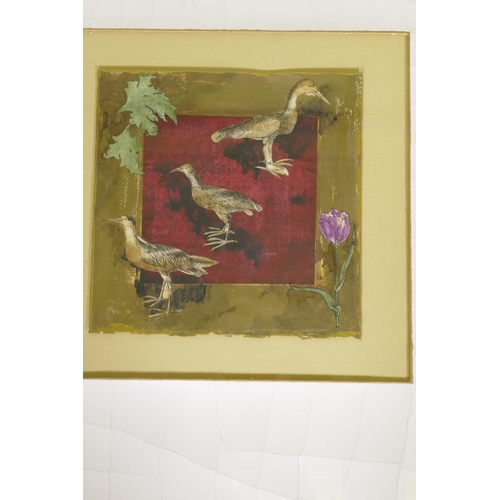 870 - Five decorative furnishing prints in gilt frames, frame 60 x 80cm