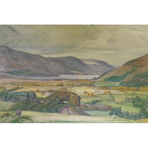 873 - Lakeland landscape, signed indistinctly, and two others by the same hand, 37 x 28cm