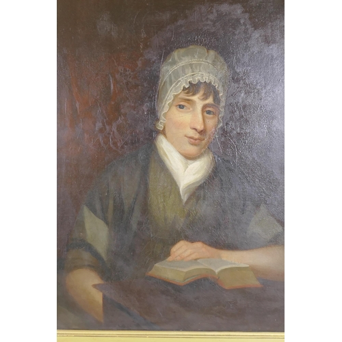 874 - Circle of John Opie, portrait of Mary Titherington, c1790 of Liverpool, unsigned, oil on canvas, wit... 