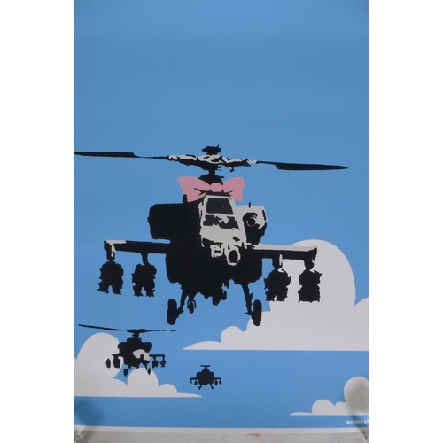 903 - After Banksy, Happy Choppers 2003, limited edition copy screen print, No 292/500, by the West Countr... 