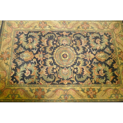 1119 - An Indian Aga full pile tea washed wool carpet, 160 x 250cm