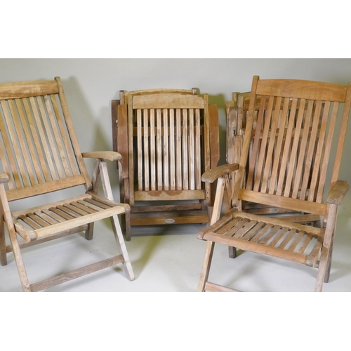 1070 - A set of six Bridgman teak garden chairs