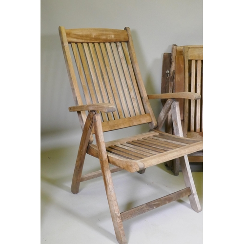 1070 - A set of six Bridgman teak garden chairs