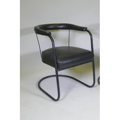 1080 - A pair of SP4 tubular steel modernist chairs by PEL, designed by Oliver Percy Bernard