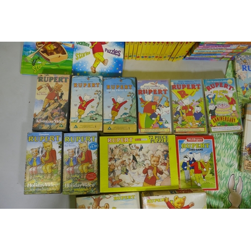 12 - A quantity of vintage Rupert the Bear collectables, to include various annuals, The Rupert Little Be... 