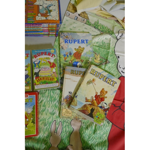 12 - A quantity of vintage Rupert the Bear collectables, to include various annuals, The Rupert Little Be... 