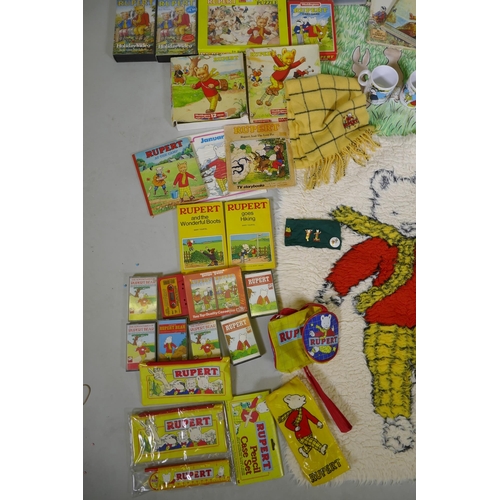 12 - A quantity of vintage Rupert the Bear collectables, to include various annuals, The Rupert Little Be... 