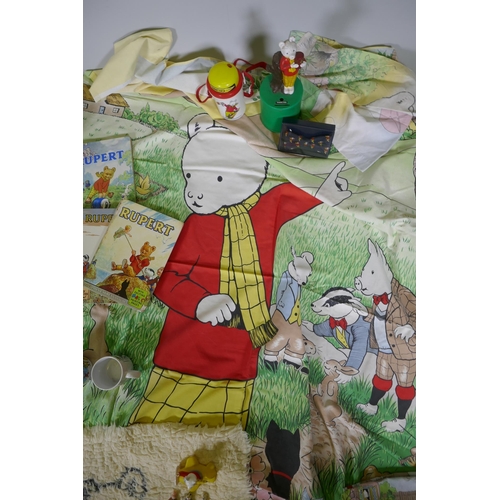 12 - A quantity of vintage Rupert the Bear collectables, to include various annuals, The Rupert Little Be... 